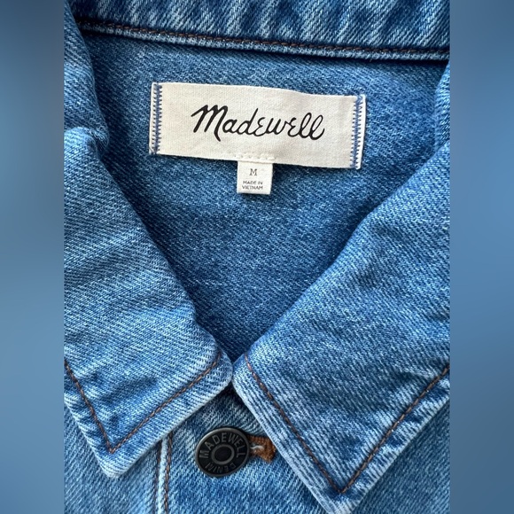 NWOT Madewell Denim Shirt-Jacket in Jamestown Wash - Medium - Blue - Picture 8 of 9